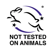 We never test our products on animals.